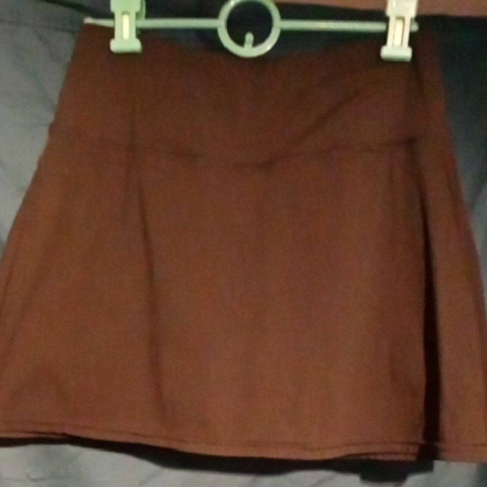 Brown A-Line Mini Skirt for Work